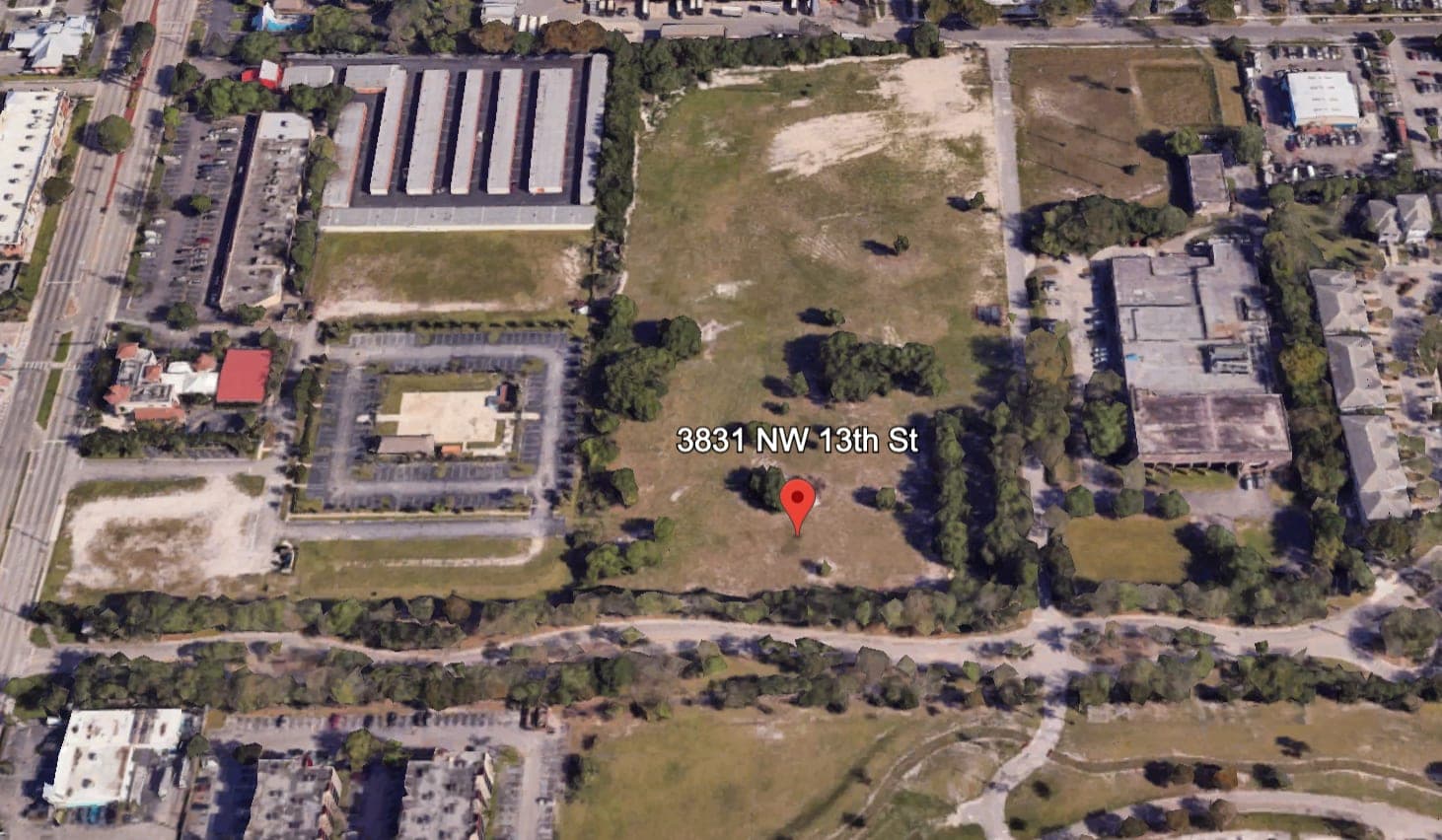 Satellite aerial view of the Le Parc site at 3831 NW 13th Street