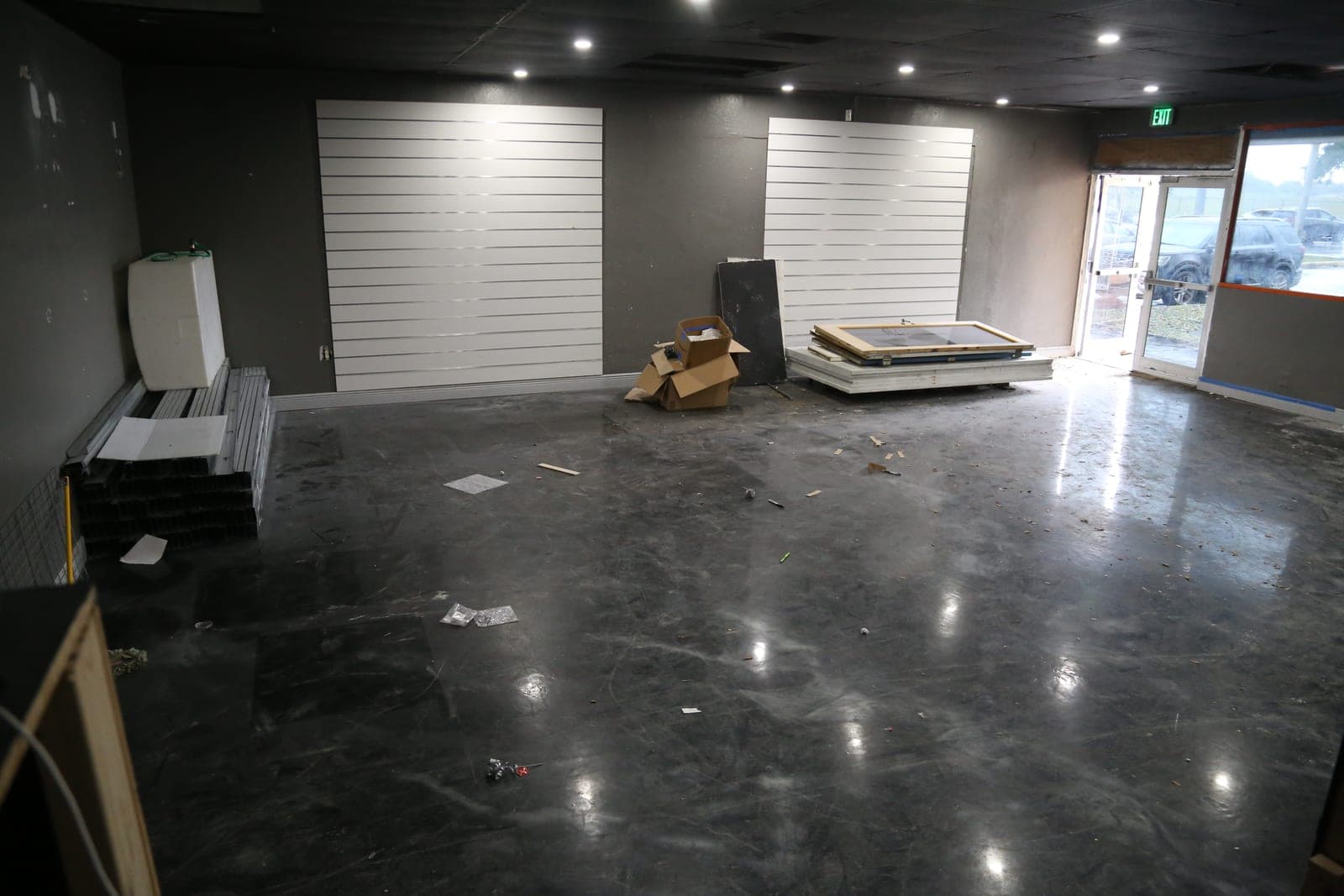 Interior commercial unit under renovation at Wingate Plaza