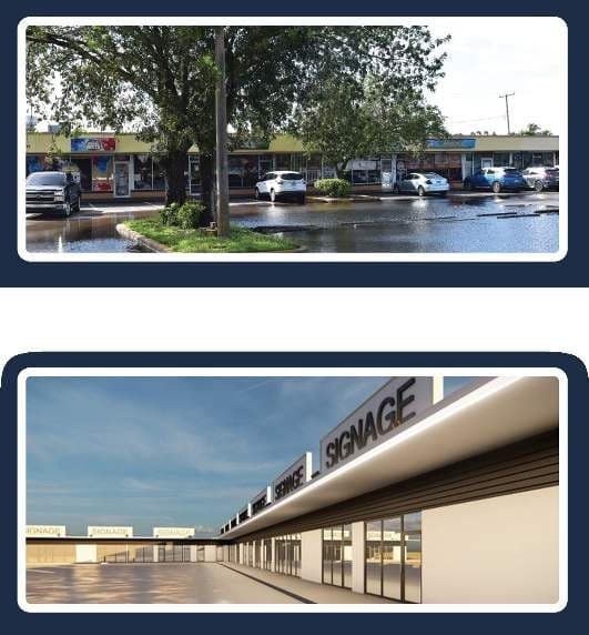 Wyngate Plaza existing conditions and facade rendering